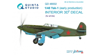 Як-1. 3D декали - QUINTA STUDIO QD48002 1/48
