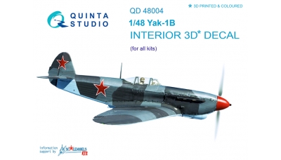 Як-1Б. 3D декали - QUINTA STUDIO QD48004 1/48