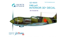 Ла-5. 3D декали (ЗВЕЗДА) - QUINTA STUDIO QD48005 1/48