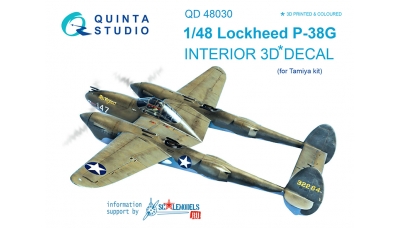 P-38G Lockheed, Lightning. 3D декали (TAMIYA) - QUINTA STUDIO QD48030 1/48
