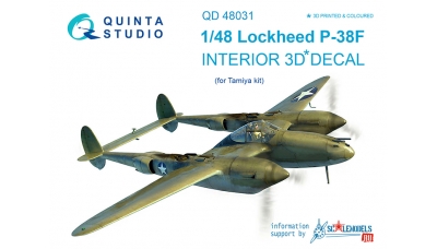 P-38F Lockheed, Lightning. 3D декали (TAMIYA) - QUINTA STUDIO QD48031 1/48