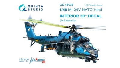 Ми-24В. 3D декали (ЗВЕЗДА) - QUINTA STUDIO QD48036 1/48