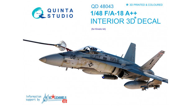 F/A-18A+ McDonnell Douglas, Hornet. 3D декали (KINETIC) - 1/48 QUINTA STUDIO QD48043