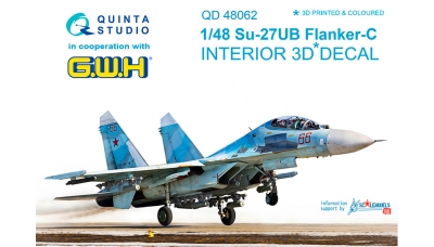 Су-27УБ. 3D декали (GREAT WALL HOBBY) - QUINTA STUDIO QD48062 1/48