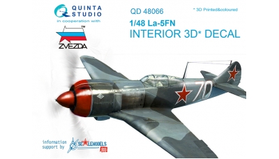 Ла-5ФН. 3D декали (ЗВЕЗДА) - QUINTA STUDIO QD48066 1/48