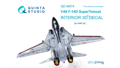 F-14D Grumman, Super Tomcat. 3D декали (AMK) - QUINTA STUDIO QD48074 1/48