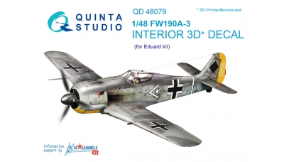 Fw 190A-3 Focke-Wulf. 3D декали (EDUARD) - QUINTA STUDIO QD48079 1/48