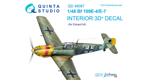 Bf 109E-4/E-7 Messerschmitt, Emil. 3D декали (EDUARD) - 1/48 QUINTA STUDIO QD48087