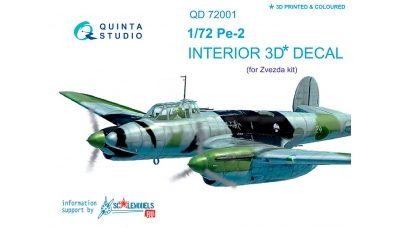 Пе-2 Петляков. 3D декали (ЗВЕЗДА) - QUINTA STUDIO QD72001 1/72