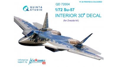 Су-57. 3D декали (ЗВЕЗДА) - QUINTA STUDIO QD72004 1/72