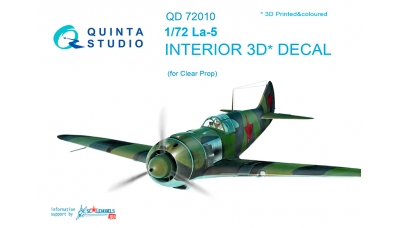 Ла-5 Лавочкин. 3D декали (CLEAR PROP) - QUINTA STUDIO QD72010 1/72