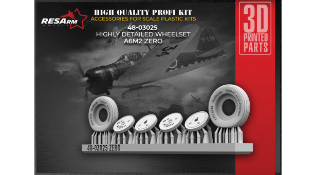 A6M2b Type 21 Mitsubishi, Zero-sen, Zeke, Zero, Rei-sen. Колеса шасси - 1/48 RESARM 48-03025 A6M2b Type 21 Mitsubishi, Zero-sen, Zeke, Zero, Rei-sen. Колеса шасси - 1/48 RESARM 48-03025