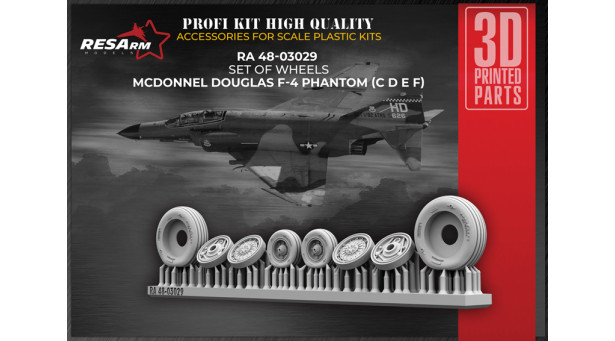 F-4C/D/E/F/G McDonnell Douglas, Phantom II. Колеса шасси - 1/48 RESARM 48-03029