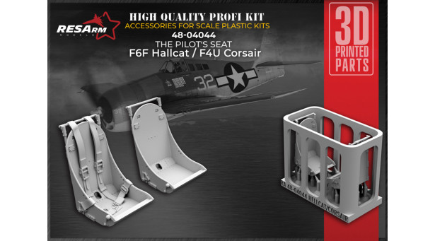 F4U Chance Vought, Corsair / F6F Grumman, Hellcat. Кресло-ковш - 1/48 RESARM 48-04044 F4U Chance Vought, Corsair / F6F Grumman, Hellcat. Кресло-ковш - 1/48 RESARM 48-04044