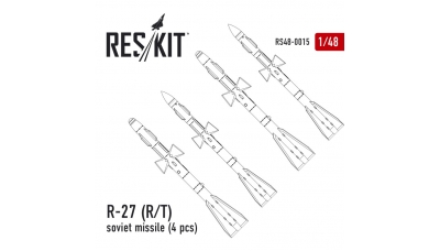 Ракета авиационная Р-27Р/Т (АА-10 Alamo) класса "воздух-воздух" - RESKIT RS48-0015 1/48