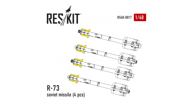 Ракета авиационная Р-73 (AA-11 Archer) класса "воздух-воздух" - 1/48 RESKIT RS48-0017