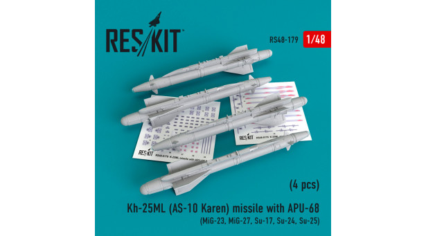 Ракета авиационная Х-25МЛ (AS-10 Karen) класса "воздух-поверхность" - 1/48 RESKIT RS48-0179 Ракета авиационная Х-25МЛ (AS-10 Karen) класса "воздух-поверхность" - 1/48 RESKIT RS48-0179