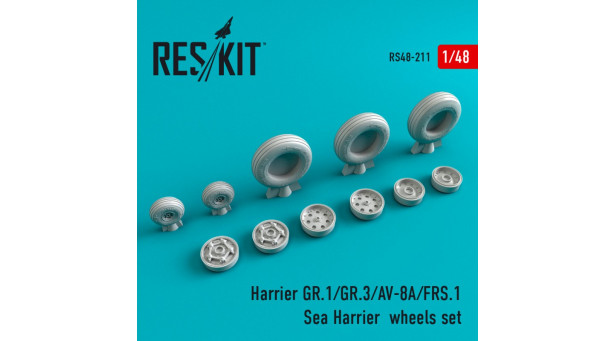 Harrier GR.1/GR.3/AV-8A/Sea Harrier FRS.1/FA.2 Hawker Siddeley. Колеса шасси - 1/48 RESKIT RS48-0211 Harrier GR.1/GR.3/AV-8A/Sea Harrier FRS.1/FA.2 Hawker Siddeley. Колеса шасси - 1/48 RESKIT RS48-0211