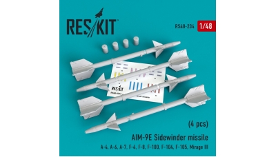 Ракета авиационная AIM-9E Sidewinder класса "воздух-воздух" - RESKIT RS48-0234 1/48