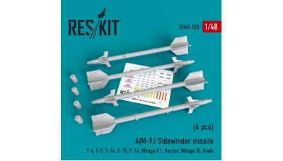 Ракета авиационная AIM-9J Sidewinder класса "воздух-воздух" - RESKIT RS48-0235 1/48