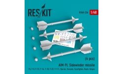Ракета авиационная AIM-9L Sidewinder класса "воздух-воздух" - RESKIT RS48-0236 1/48
