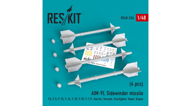 Ракета авиационная AIM-9L Sidewinder класса "воздух-воздух" - 1/48 RESKIT RS48-0236 Ракета авиационная AIM-9L Sidewinder класса "воздух-воздух" - 1/48 RESKIT RS48-0236