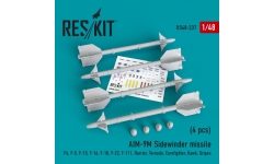 Ракета авиационная AIM-9M Sidewinder класса "воздух-воздух" - RESKIT RS48-0237 1/48