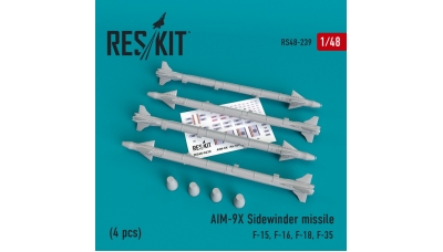 Ракета авиационная AIM-9X Sidewinder класса "воздух-воздух" - RESKIT RS48-0239 1/48