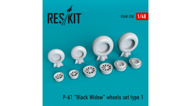P-61 Northrop, Black Widow. Колеса шасси - 1/48 RESKIT RS48-0258