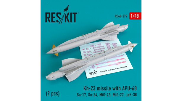 Ракета авиационная Х-23 (AS-7 Kerry) класса "воздух-поверхность" / АПУ-68У - 1/48 RESKIT RS48-0279 Ракета авиационная Х-23 (AS-7 Kerry) класса "воздух-поверхность" / АПУ-68У - 1/48 RESKIT RS48-0279