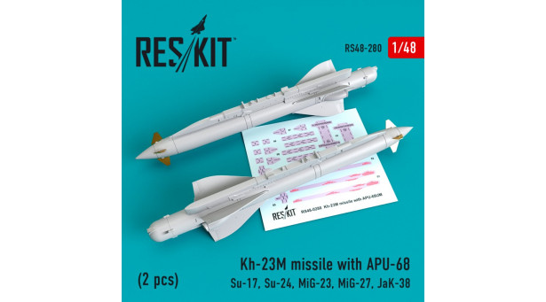Ракета авиационная Х-23М (AS-7 Kerry) класса "воздух-поверхность" / АПУ-68У - 1/48 RESKIT RS48-0280