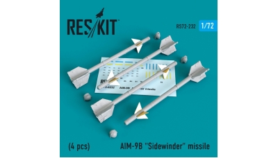 Ракета авиационная AIM-9B Sidewinder класса "воздух-воздух" - RESKIT RS72-0232 1/72