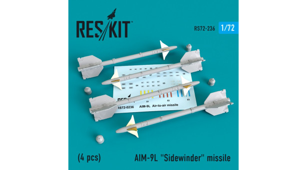 Ракета авиационная AIM-9L Sidewinder класса "воздух-воздух" - 1/72 RESKIT RS72-0236 Ракета авиационная AIM-9L Sidewinder класса "воздух-воздух" - 1/72 RESKIT RS72-0236