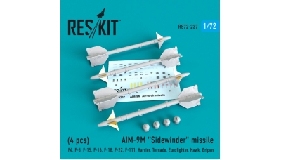 Ракета авиационная AIM-9M Sidewinder класса "воздух-воздух" - RESKIT RS72-0237 1/72