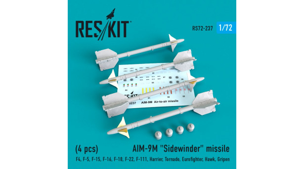Ракета авиационная AIM-9M Sidewinder класса "воздух-воздух" - 1/72 RESKIT RS72-0237 Ракета авиационная AIM-9M Sidewinder класса "воздух-воздух" - 1/72 RESKIT RS72-0237