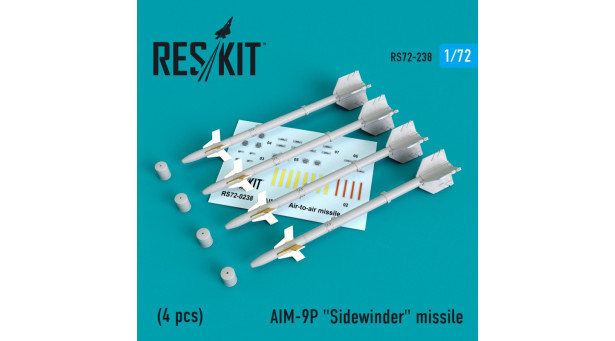 Ракета авиационная AIM-9P Sidewinder класса "воздух-воздух" - 1/72 RESKIT RS72-0238 Ракета авиационная AIM-9P Sidewinder класса "воздух-воздух" - 1/72 RESKIT RS72-0238