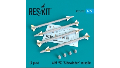 Ракета авиационная AIM-9X Sidewinder класса "воздух-воздух" - RESKIT RS72-0239 1/72
