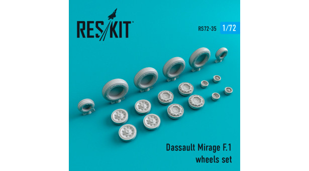 Mirage F1 Dassault. Колеса шасси - 1/72 RESKIT RS72-0035