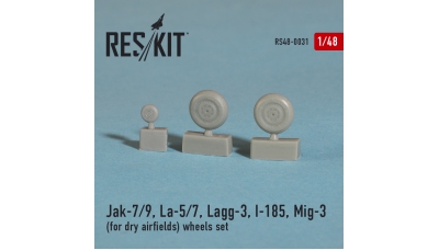 И-185 / МиГ-3 / Ла-5/7 / ЛаГГ-3 / Як-7/9. Колеса шасси - RESKIT RS48-0031 1/48