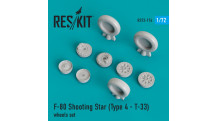 T-33A Lockheed / Kawasaki, Shooting Star. Колеса шасси - RESKIT RS72-0174 1/72