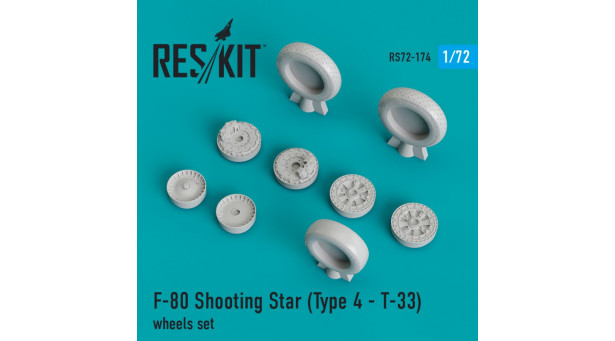 T-33A Lockheed / Kawasaki, Wakataka, Shooting Star, T-Bird. Колеса шасси - 1/72 RESKIT RS72-0174