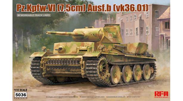 Panzerkampfwagen VI Ausf.B, VK 36.01 (H) Henschel - 1/35 RYEFIELD MODEL RM-5036