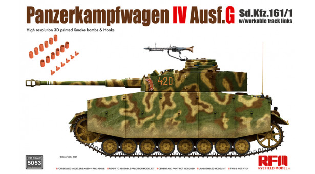 Panzerkampfwagen IV, Sd.Kfz.161/1, Ausf. G, T-IV, Krupp - 1/35 RYEFIELD MODEL RM-5053