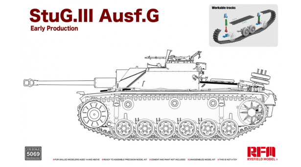 Sturmgeschütz III, Sd.Kfz. 142/1 Ausf. G, Daimler-Benz, Alkett, StuG III - 1/35 RYEFIELD MODEL RM-5069