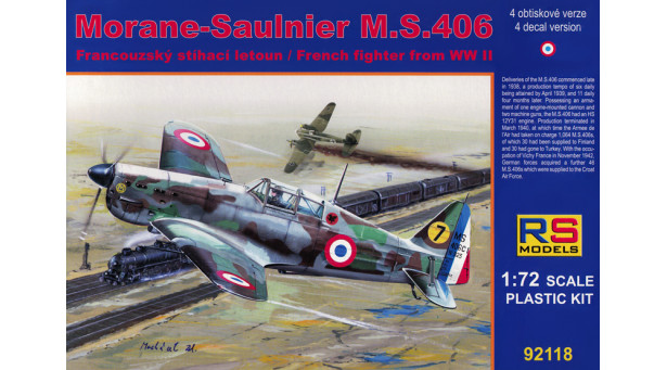 M.S.406 Morane-Saulnier - 1/72 RS MODELS 92118 M.S.406 Morane-Saulnier - 1/72 RS MODELS 92118