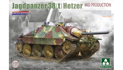 Jagdpanzer 38(t), Sd.Kfz. 138/2, BMM (ČKD), Škoda, Hetzer - TAKOM 2171X 1/35