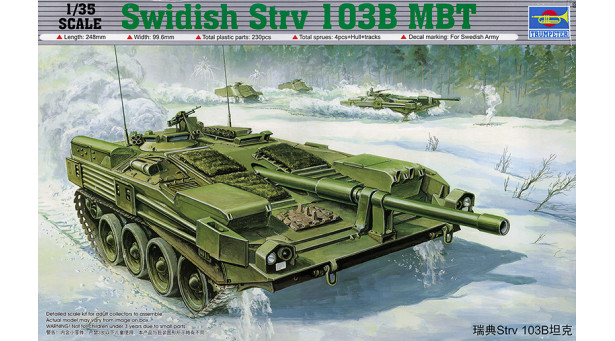 Stridsvagn 103B (Strv 103B) Bofors AB, Main Battle Tank (MBT) - 1/35 TRUMPETER 00309 Stridsvagn 103B (Strv 103B) Bofors AB, Main Battle Tank (MBT) - 1/35 TRUMPETER 00309