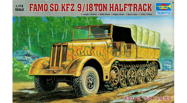 Schwerer Zugkraftwagen 18t, Sd.Kfz. 9, F3, FAMO - 1/72 TRUMPETER 07203 Schwerer Zugkraftwagen 18t, Sd.Kfz. 9, F3, FAMO - 1/72 TRUMPETER 07203