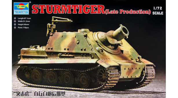 Sturmmörserwagen 606/4 mit 38 cm RW 61 Ausf. E, Sturmtiger, Sturmpanzer VI, Sturmmörser Tiger, Alkett - 1/72 TRUMPETER 07247 Sturmmörserwagen 606/4 mit 38 cm RW 61 Ausf. E, Sturmtiger, Sturmpanzer VI, Sturmmörser Tiger, Alkett - 1/72 TRUMPETER 07247