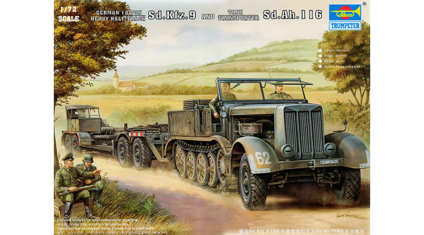 Schwerer Zugkraftwagen 18t, Sd.Kfz. 9, F3, FAMO / Tiefladeanhänger für Panzerkampfwagen 22/23t, Sd. Ah. 116 - 1/72 TRUMPETER 07275